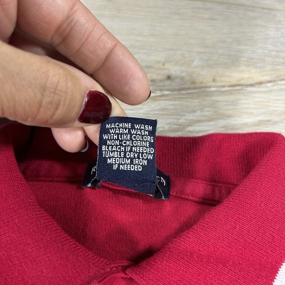 Ralph Lauren Girls Sz‎ 4 Red Classic Long Sleeve 100% Cotton Oxford Shirt Dress - Picture 5 of 8